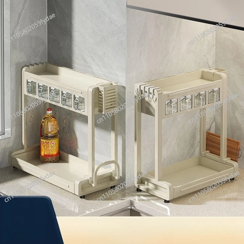 Seasonings Household Countertop Seasonings Chopsticks Cartridge Knives Oil, Salt, Sauce and Vinegar Storage Rack