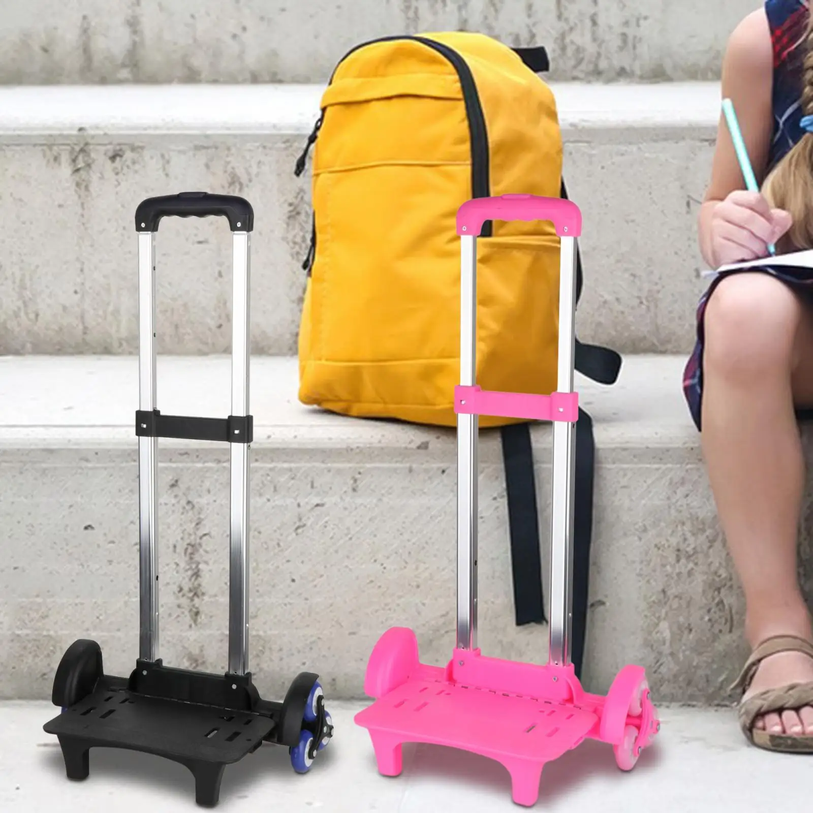 Stair Climbing Cart Folding Hand Cart Portable Climbing Triangle Wheel Aluminum Alloy Bracket for Shopping Multipurpose Sturdy
