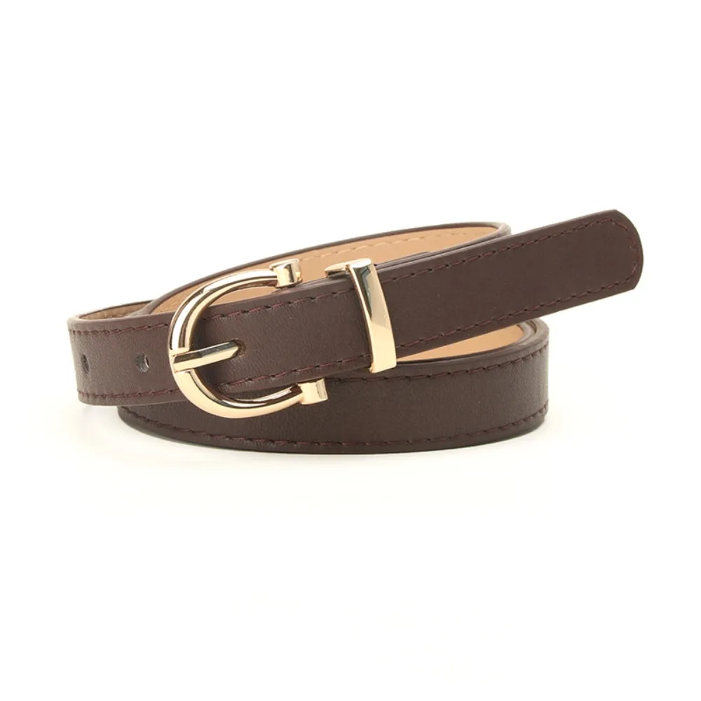Fashion Retro Women Belt Simple Style Round Buckle Pants Waistband Adjustable PU Pants Bands Women