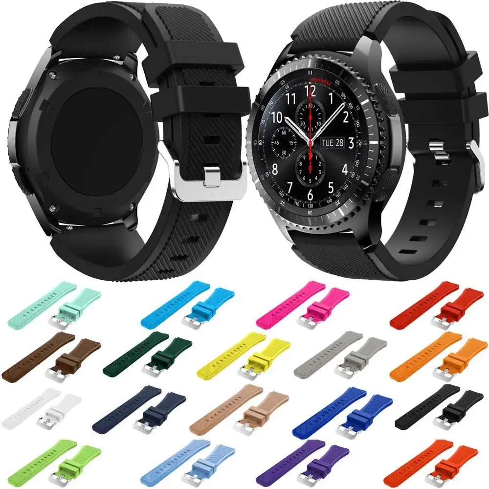 Correa de silicona para Samsung Gear S5/S4/S3 Frontier, Banda Clásica de 22mm, banda de goma de repuesto