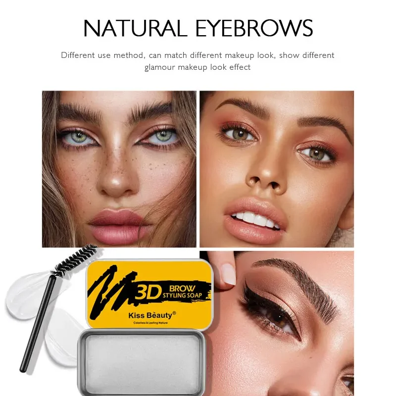 1PCS Wax Wild Eyebrow Styling Soap Eye Brows Enhancers Long-lasting Waterproof Colorless Transparent Make Up Natural Shaping Gel