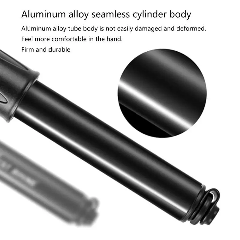 652F 소형 자전거 타이어 펌프 Presta & Schrader 휴대용 BMX 100PSI 미니 자전거 펌프 쉬운 펌핑을위한 알루미늄 합금 자전거 펌프