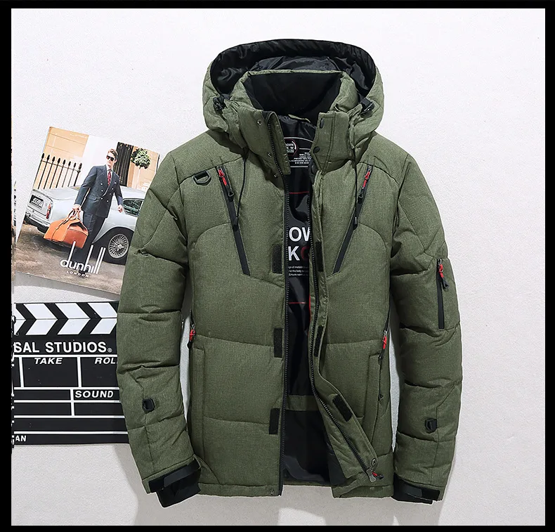 Brand Luxury Men's Winter Down Jacket Coats Parkas Man Clothes Hooded Padding Padded Puffer Jackets Man Bread Outerwear HXY51865