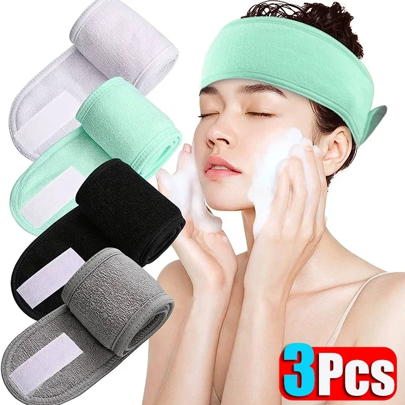 Adjustable Head Band Women Spa Wide Hairband Yoga Bath Shower Makeup Wash Face Cosmetic Headband Soft Toweling Hair Accessories