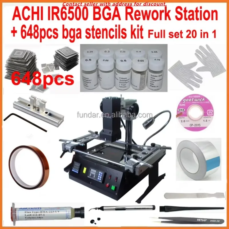 

New ACHI IR6500 Bga Rework Station Motherboard Repair Machine + Professional Bga Reballing Kit Full Set 21 Gifts