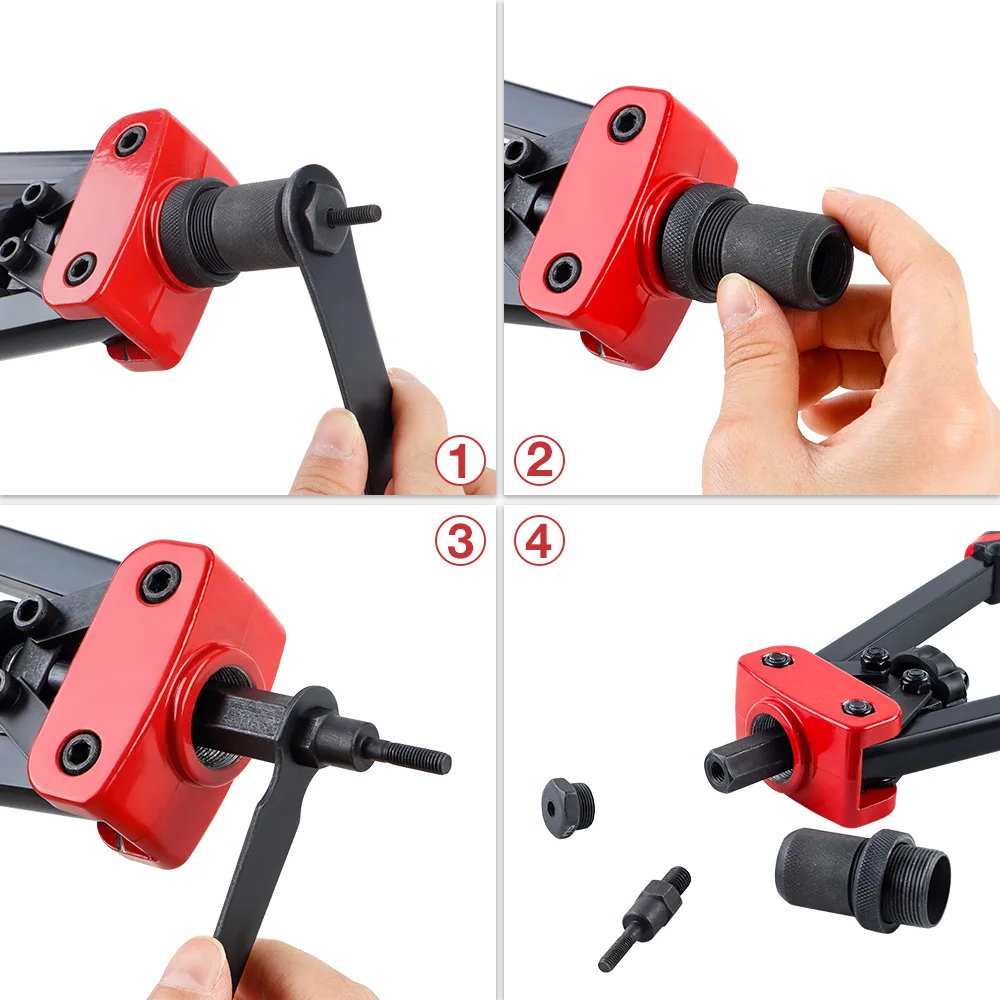 Insert Type Manual Rivet Nut Gun, Suitable For M3 M4 M5 M6 M8 M10 Nuts, Including Wrench And Tool Box, Rivet Nut Tool Set