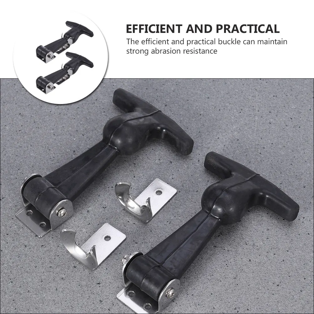 

2Pcs Stainless Steel Buckle Draw Latches Heavy Duty Hasp Zipper Elastic Hardware RubberLatch ToolBoxLatch DoorLatch Durable