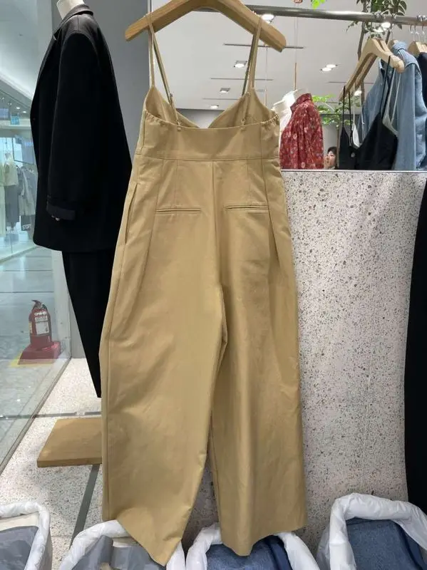 

Женский летний повседневный комбинезон со свободными бретелями и широкими штанинами Cleanfit Sle со средней заниженной талией, материал ПВХ, другой материал 00%