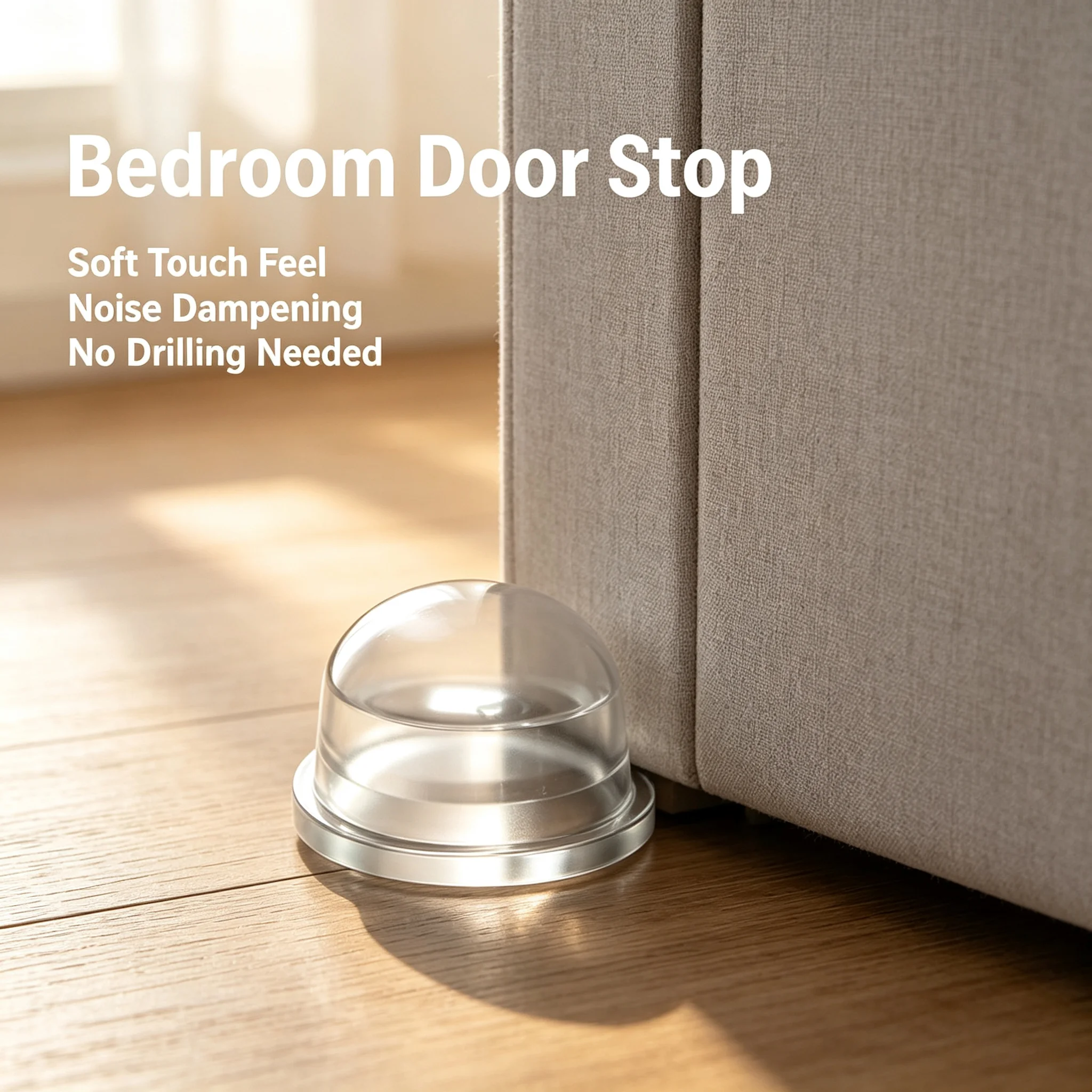 Transparent Silicone Anti‑Bump Door Stopper No‑Drill Safety Protection Pad Home Improvement Door Stop for Home Office