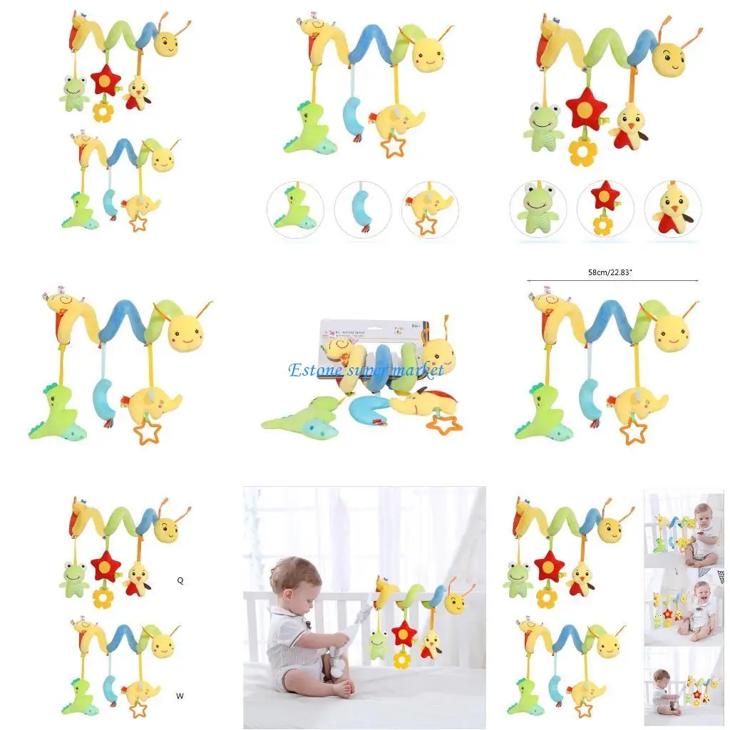 090B لعبة معلقة لمقاعد السيارة لعبة قطيفة حلزونية لعربة الأطفال لعبة السفر للطفل #1