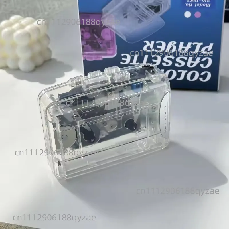 New Color Portable Cassette Player - Retro Clear Design Music Player with Free Earphones Nostalgic Walkman