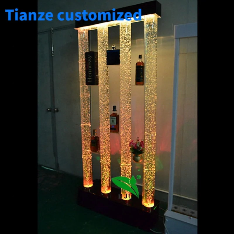 

(Customized) used luxury led water bubble tube lighting home bar cabinet designs