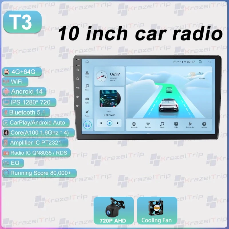 1280*720画面 7インチ 9インチ 10インチ 2DIN Android Auto Carplay