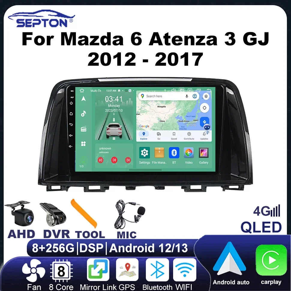 

SEPTON Car Intelligent Systems Car Radio for Mazda 6 Atenza 3 GJ 2012-2017 Android CarPlay GPS 2Din 8Core Automotive Multimedia