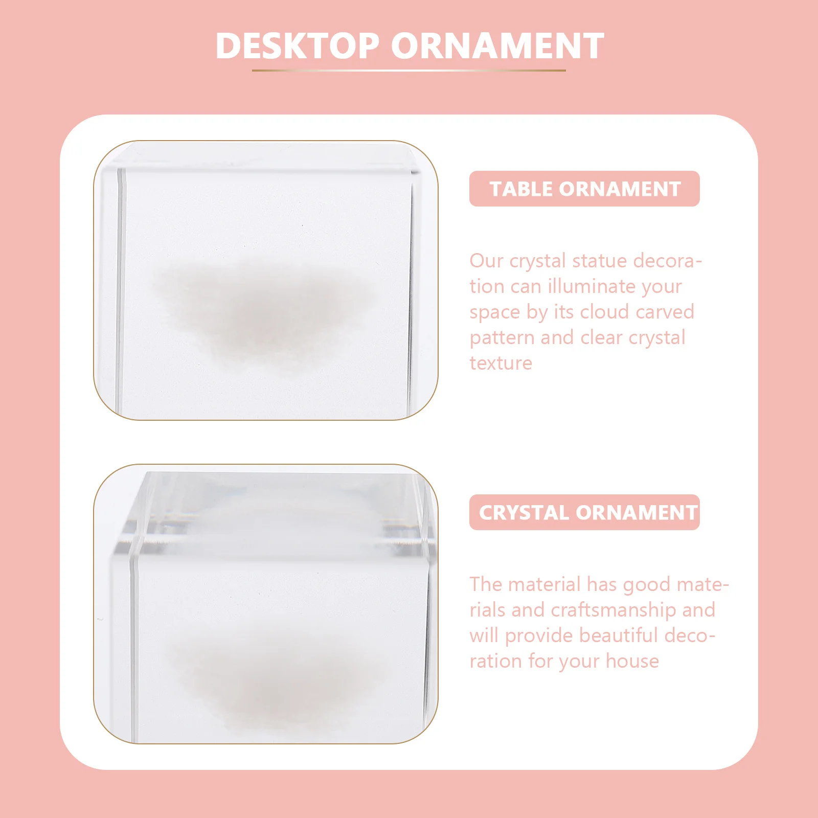 

Elegant Cloud Pattern Crystal Cubic Ornament for Home Office Desk Decor Exquisite Crafted Interior Decoration Statement Piece