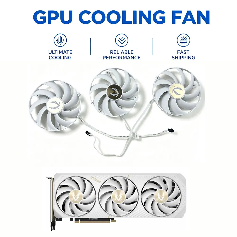 Cooling Fan 96MM 4PIN TF10S12H-15PAA 0.6A RTX5070 TI RTX 5080 GPU FAN For ZOTAC RTX 5080 RTX 5070 Ti 16GB SOLID CORE OC WHITE