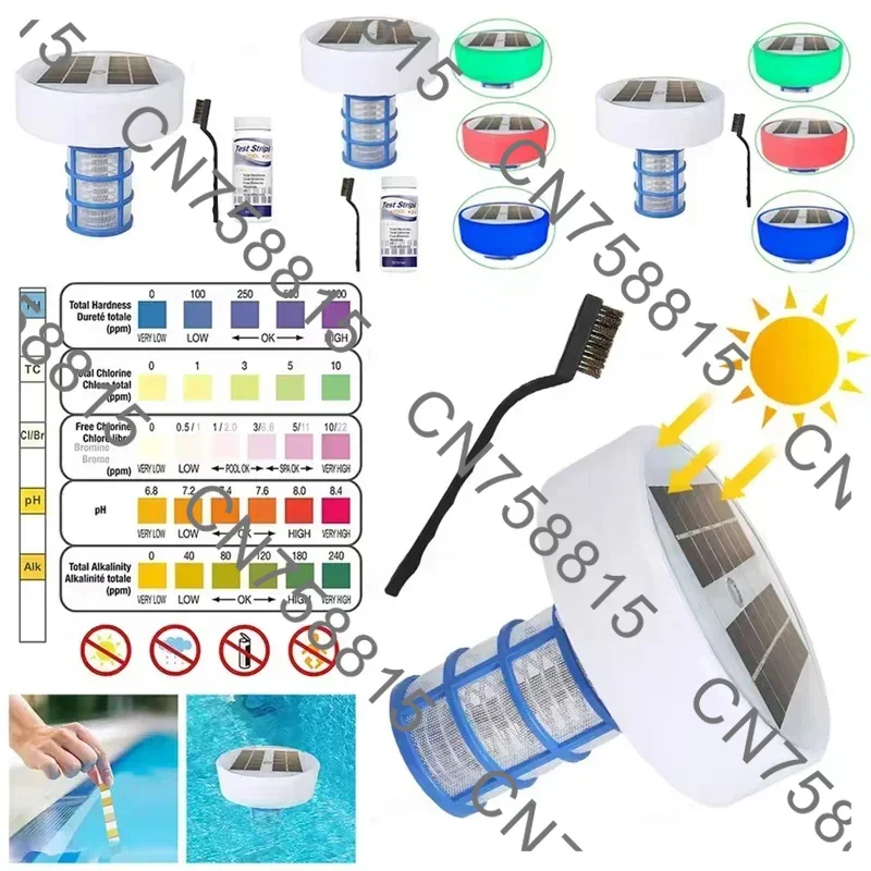 Outdoor Swimming Pools Tub Water Purifier，Solar Powered Pool Ionizer Purifier Copper Silver Ion Algae Cleaning Equipment