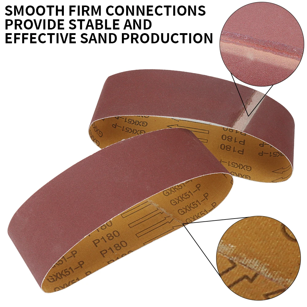 10pcs 75x533mm Sanding Belts Abrasive Bands for 3x21\'\' Sanders Belt Sander Abrasive Tools Woodworking Metal Polishing