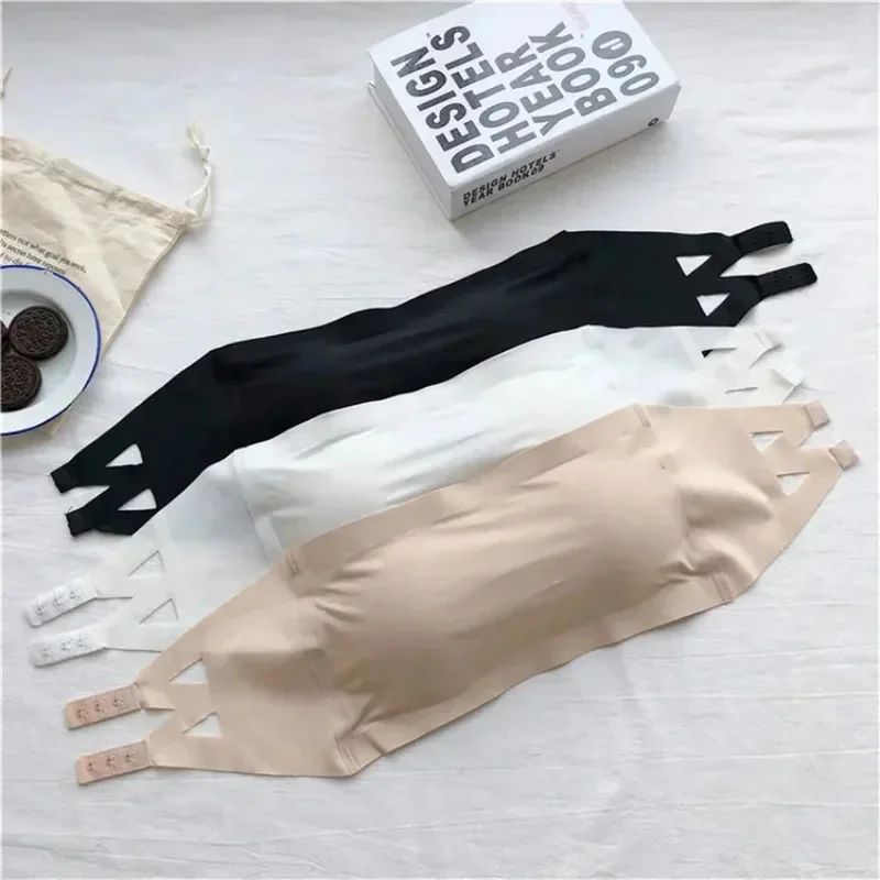 Brand New, Seamless Top, Women's Invisible Bra, Strapless Underwear, Striped Bra, Breathable Tight Fitting Bra image 2