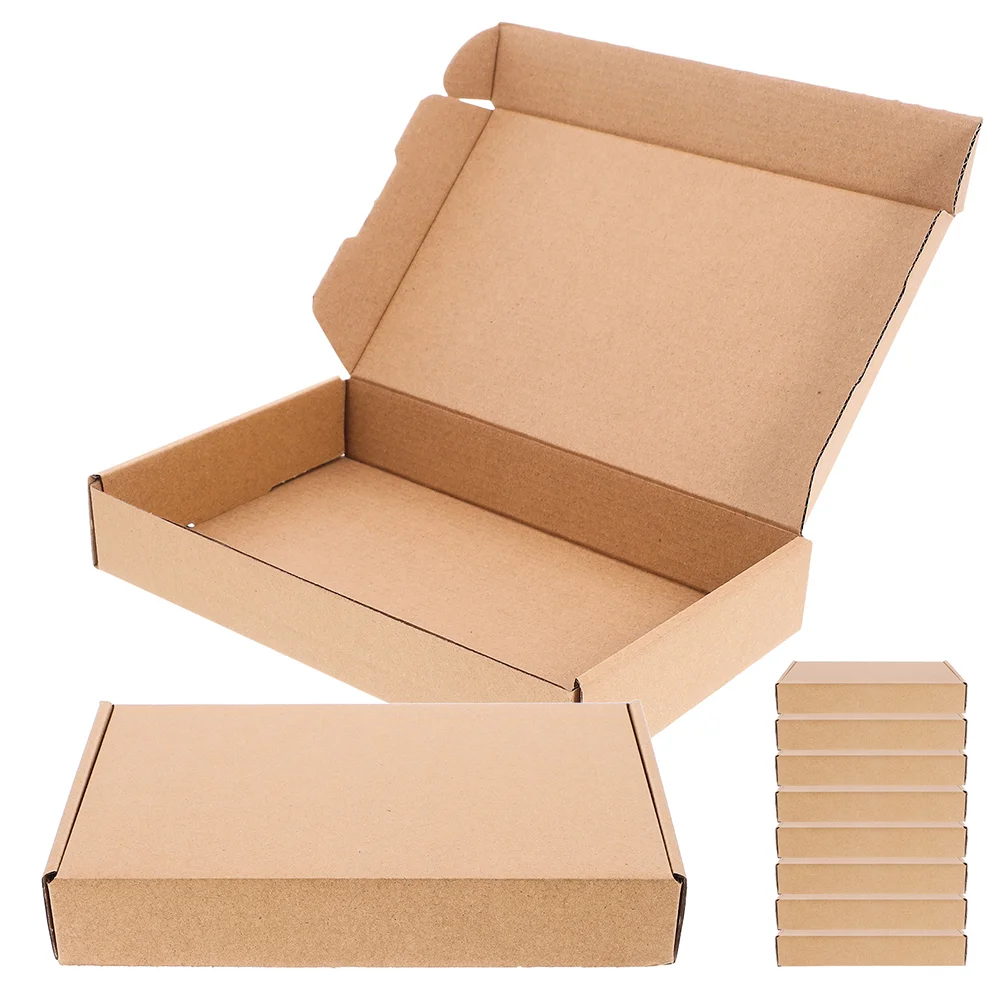 10 Pcs Paper Shipping Boxes Carton for Packaging Small Business Books Assorted Brown Kraft Gift Bulk