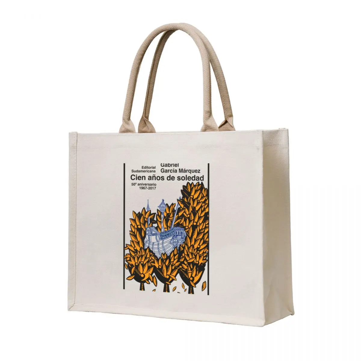 Book Cover 50th Anniversary First Edition One Hundred Years of Solitude, 2017 Tote Bag eco bag folding custom fabric bag