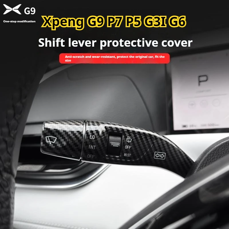 

Fir For Xpeng G6 G9 P7 P5 P7i Car Gear Sleeve Protective Cover Steering Wiper Shift Lever Carbon Fiber Interior Modification