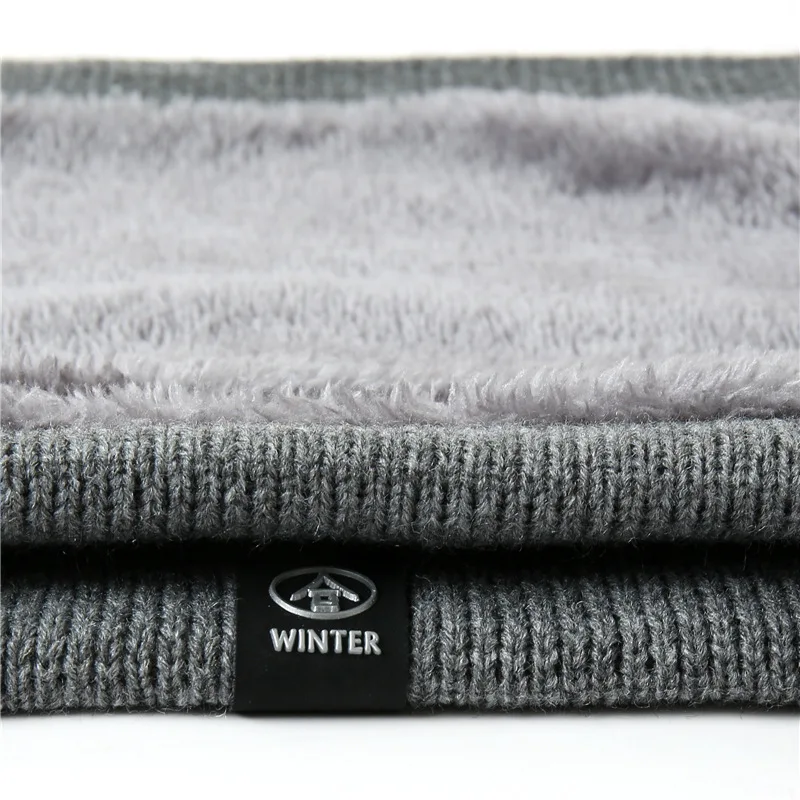 Mannen Vrouwen Infinity Sjaal Winter Dubbellaags Hals Warmer Gebreide Fleece Gevoerde Cirkel Lus Sjaals Snood Geschenken