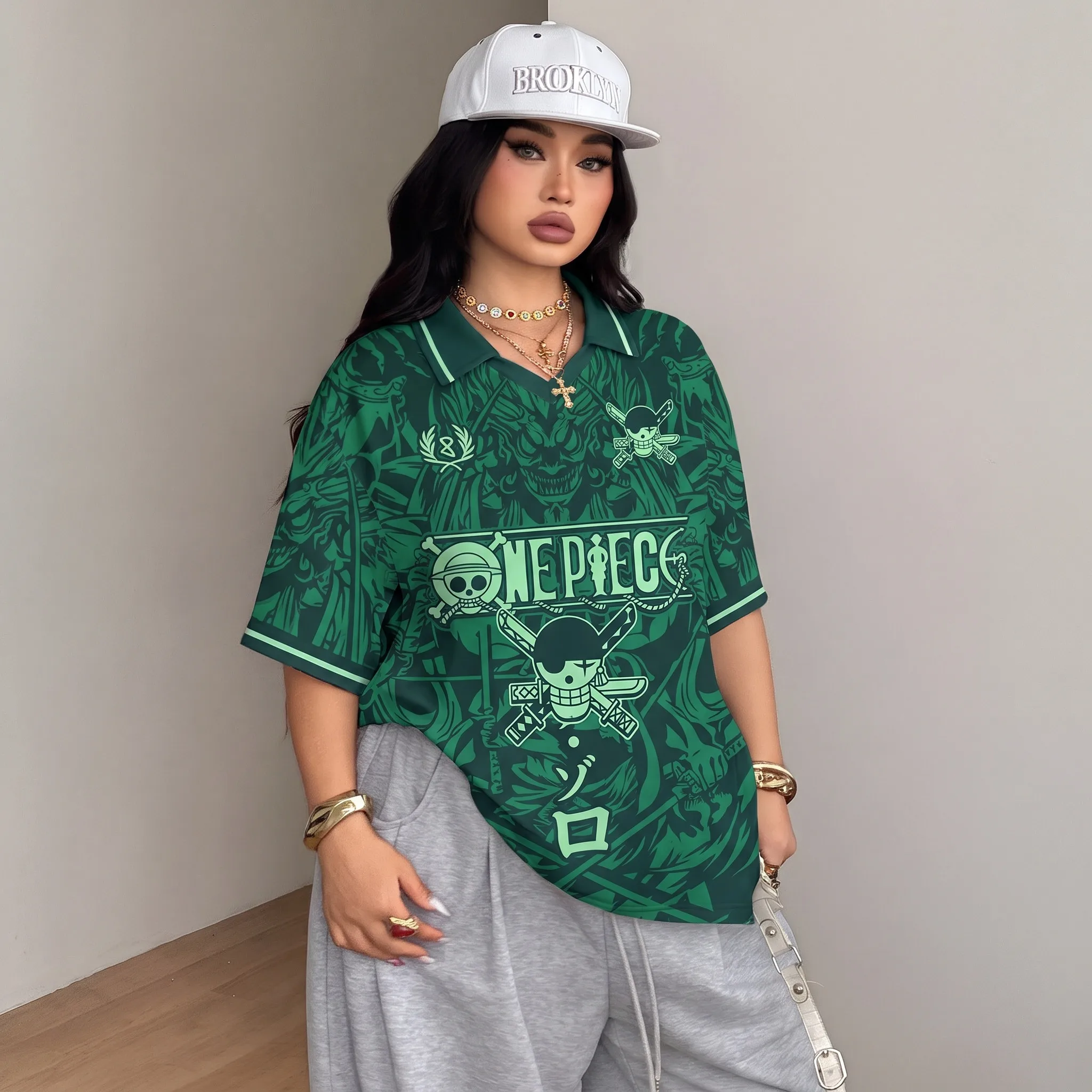 2026 Autumn Special Offer ONE PIECE Zoro Retro Anime Lapel Business Polo Shirt Men's T-shirt Plus Size Sports Sweatshirt T-shirt