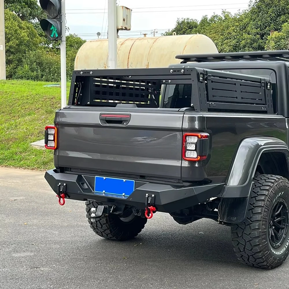 AQTA 2025 المصارع الطرق الوعرة 4WD المصد الخلفي مجموعة طلاء الطاقة السوداء الثقيلة الصلب الثور بار مقطورة قصير حامي