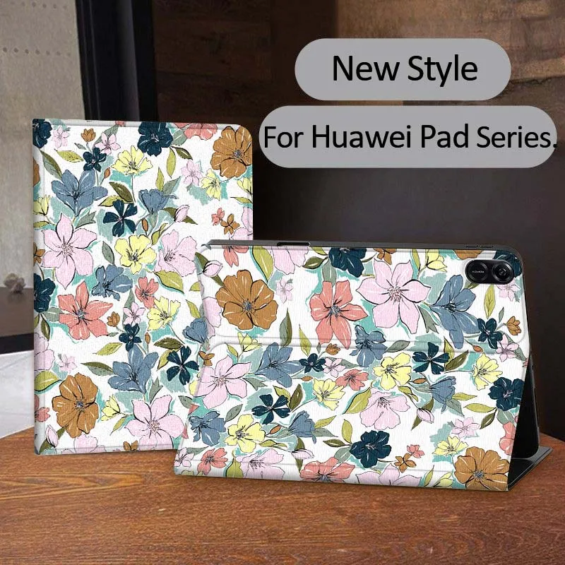

Colorful Floral Design Flower For Huawei MediaPad MatePad Air M6 M5 M2 T10s T5 C5e 10 11 12 X 10.8 SE Pro Cover Tablet Case