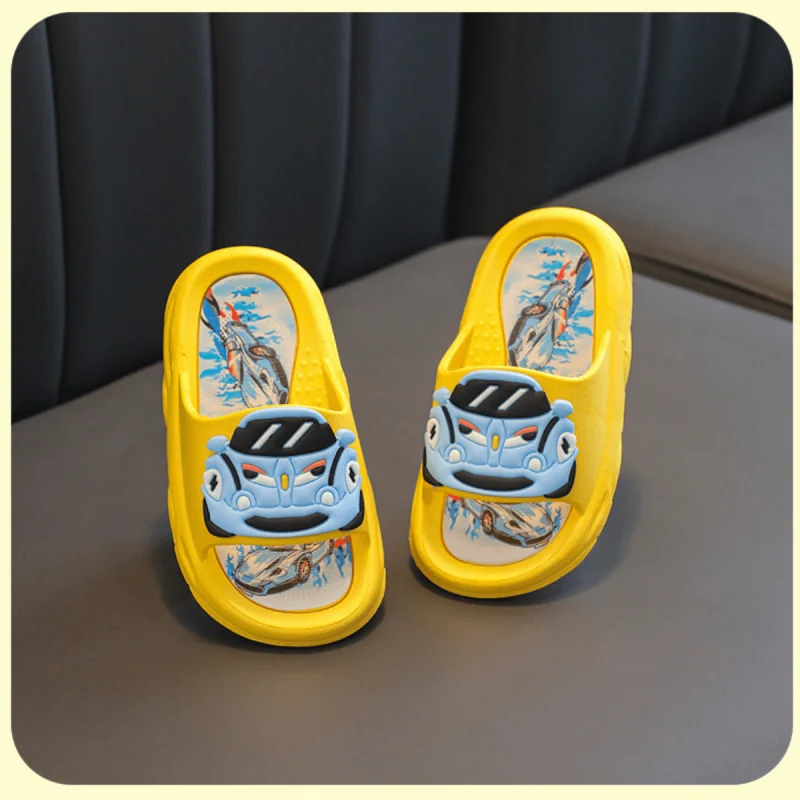 Summer children's slippers Car cartoon bathroom slippers Casual beach slippers