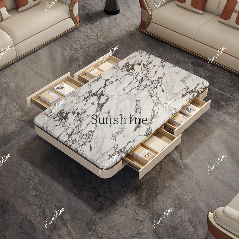 Light luxury living room creative high sense extended large apartment coffee table villa home  FT