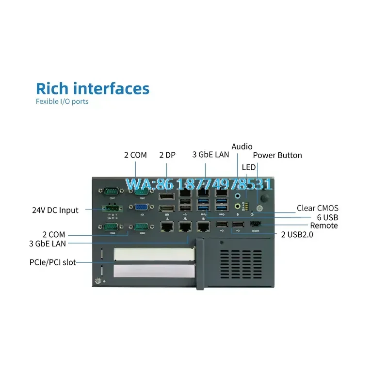 Wmwmnu Mini PC Industrial Embedded Computer Windows 10 Fanless 32GB RAM for 6-9th Gen CPU 4G/5G WiFi Module