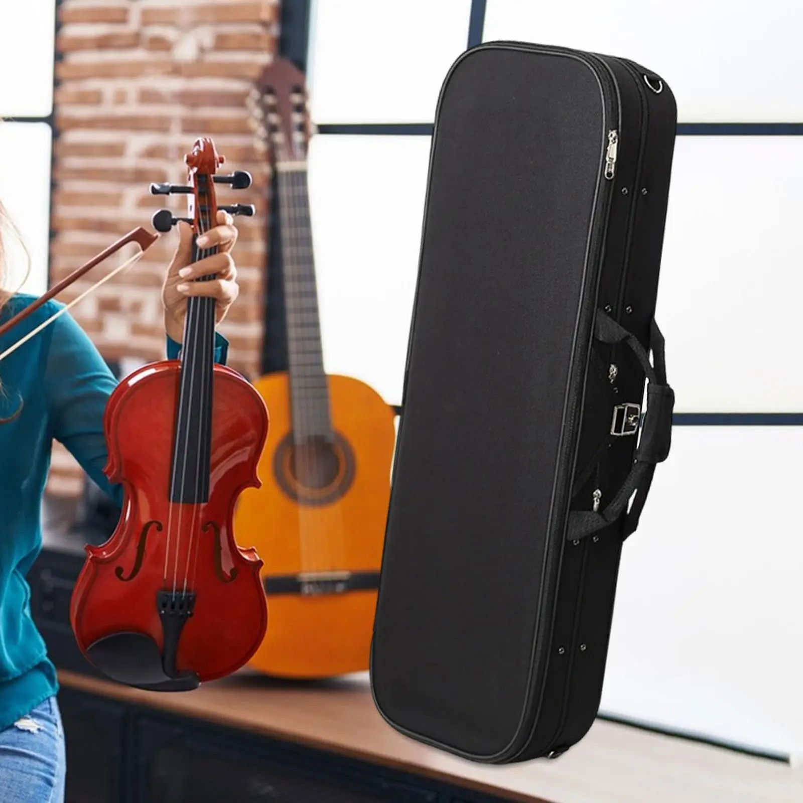 Violin Case with Thick Cushion Foam Durable Oxford Cloth Carry Bag for Musical Instrument Accessories
