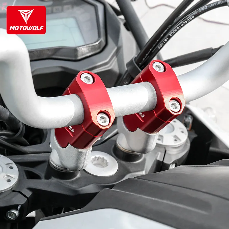 Motorcycle Handlebar Riser, CNC Aluminum Heighten & Rearward Move Handle Bar Clamp, Dirt Bike Motocross Modified Accessories