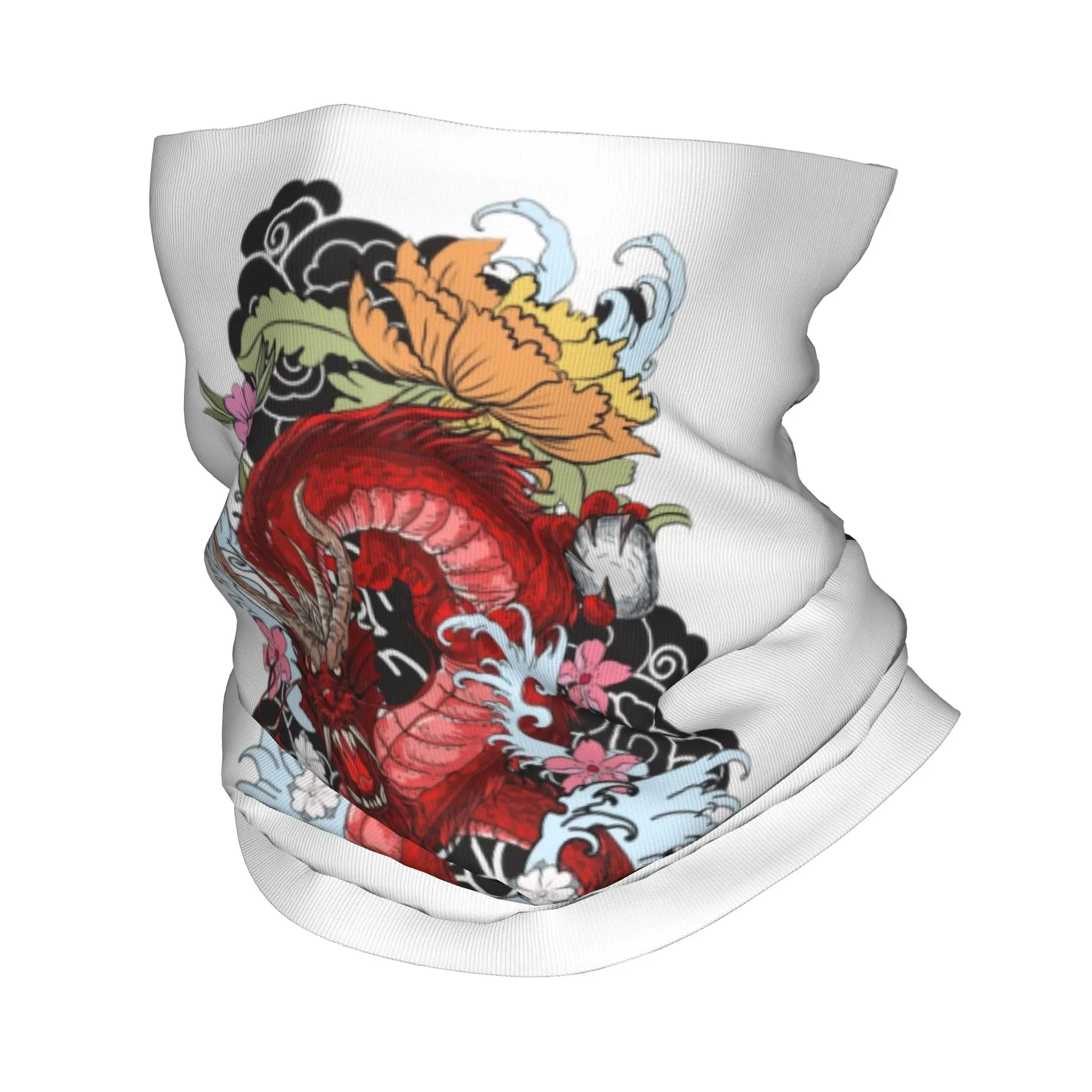 Custom Red Chinese Dragon Tattoo Bandana Neck Gaiter UV Protection Face Scarf Cover Men Women Asian Style Mythology Art Headband