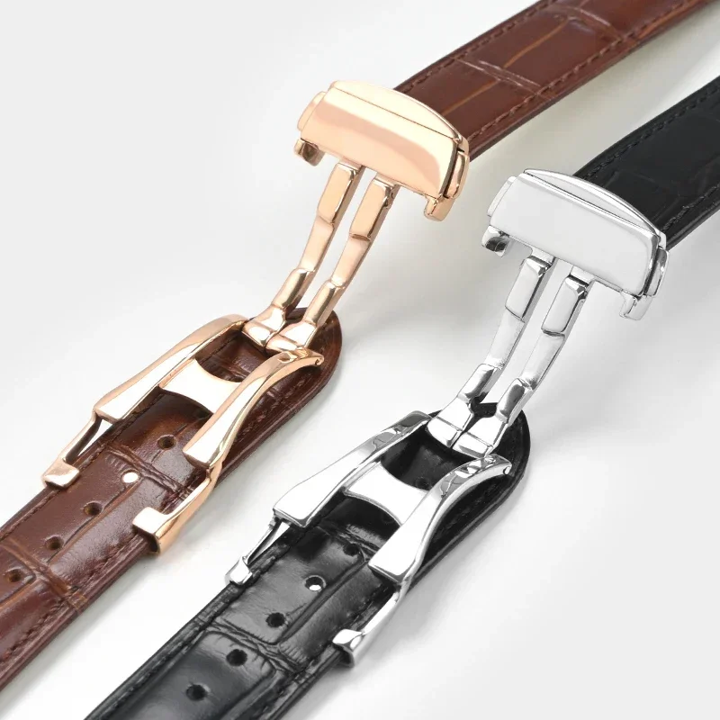 19mm 20mm 21mm 22mm Genuine Leather Strap for Omega Seamaster Speedmaster Folding Buckle Waterproof Calfskin Watch Band Bracelet