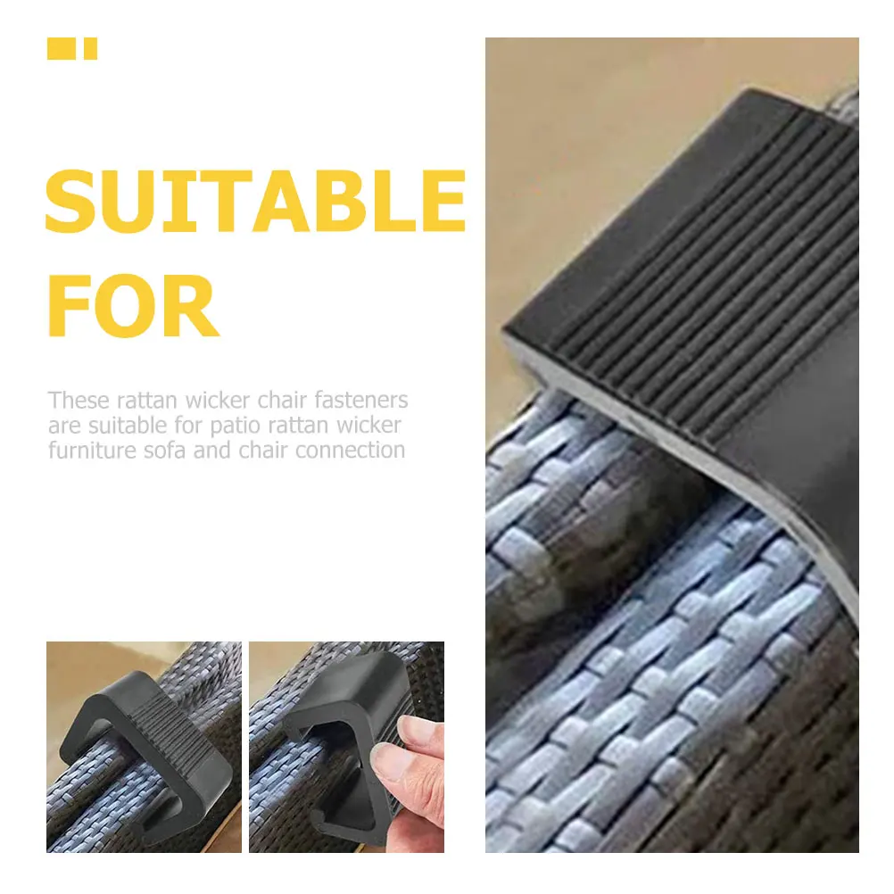 

10pcs Rattan Furniture Clips Outdoor Chair Fasteners for Patio Sofa Sectional Wicker Connectors Plastic Furniture Leg Module