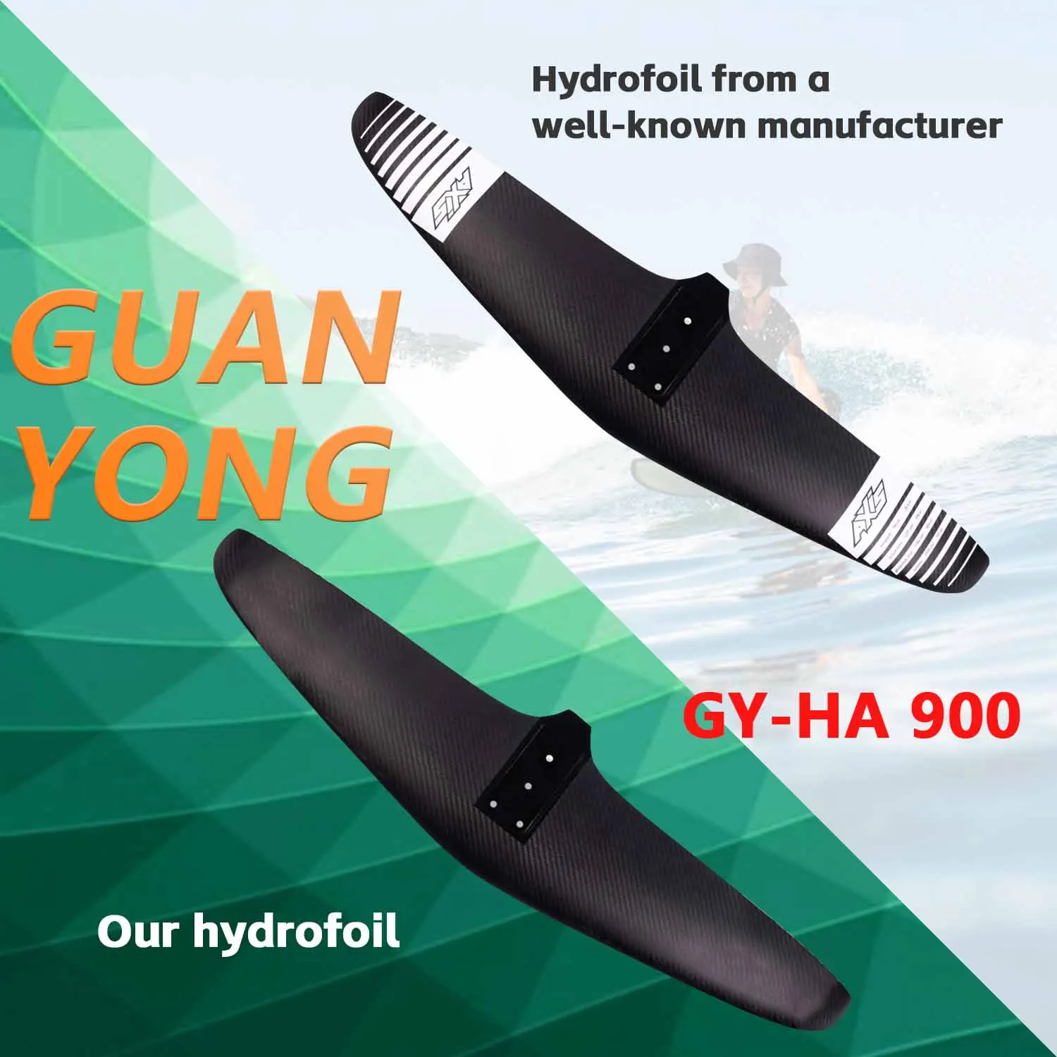 

Outdoor water sports GY-HA 900 1184 sq cm factory price Carbon fiber Surfing sports Unpowered surf hydrofoil