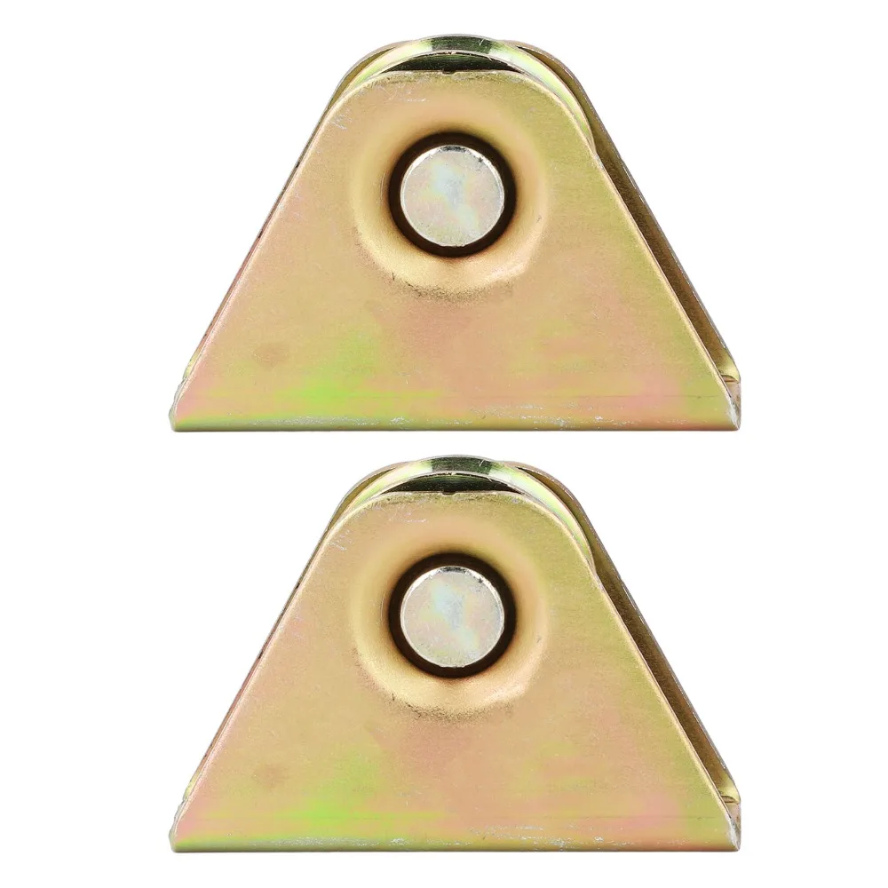 2pcs 250kg Load Capacity Fixed Pulley Galvanized Alloy Steel With Bracket V Groove Caster U Slot Rigid Caster V Track Rail