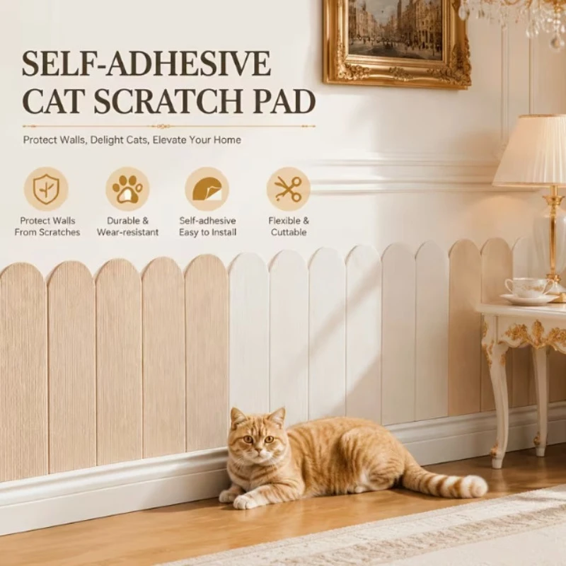 New Self Adhesive Vertical Cat Scratching Pad Wall Mount Wear Resistant No Residue Wall Protector Anti Scratch Cat Wall Guard