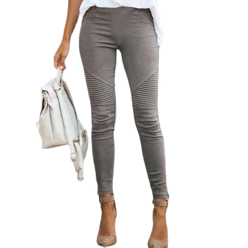 Fashion Casual Slim Leggings High Waist Long Pants Street Style Pencil Pants Regular Thickness Autumn Collection Ladies Jeans