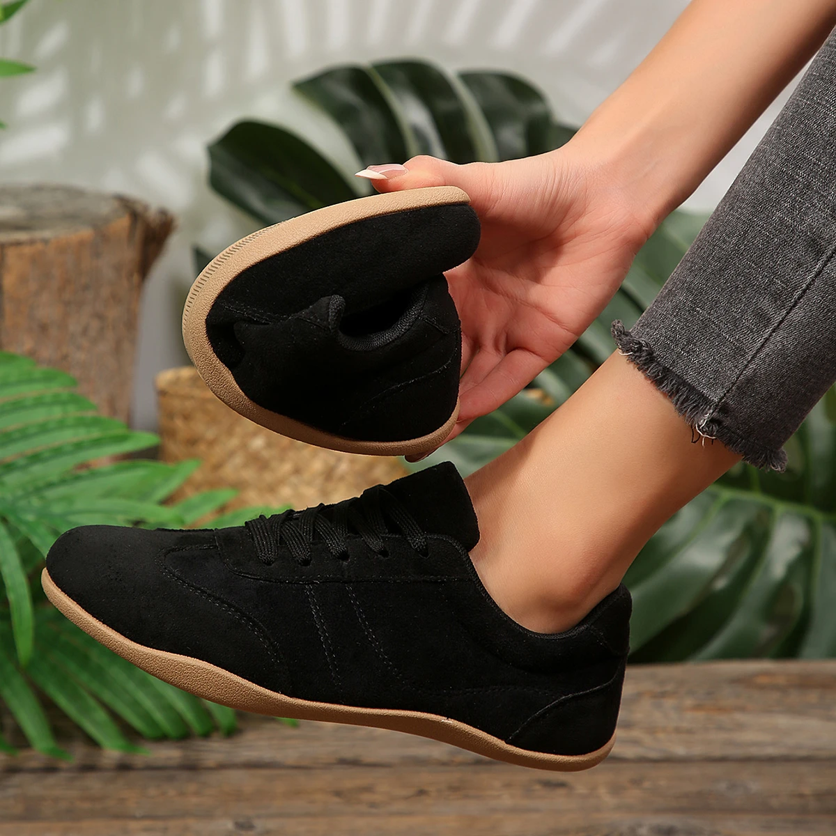 Damen Frühling Neue Klassische Einfarbige Flache Schuhe 2026 Alltags-Büro-Einkaufs-Schlupfschuhe Bequeme Vulkanisierte Schuhe Größen 36-43 – Detail 15