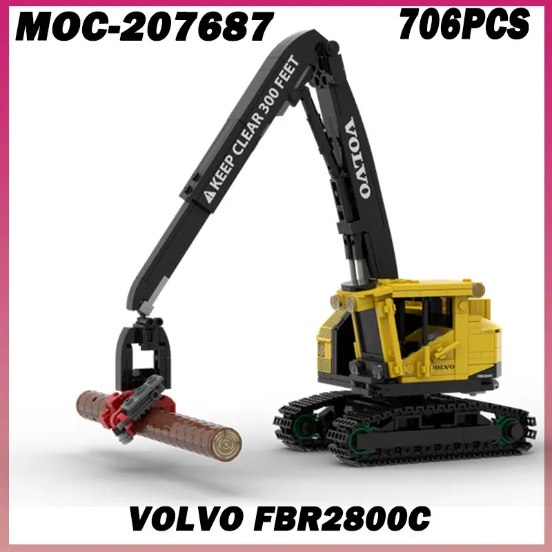 

706 шт. MOC- 207687 Модели экскаваторов Volvo FBR2800C, сборные строительные блоки MOC, городской строительный инженерный автомобиль, подарок для мальчиков