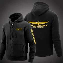 Goldwing GL1800 Japan Motocycles 2023 Men's New Solid Color Print Hoodie Leisure Sweatshirts Zip Hooded Coats Zipper Jackets Top