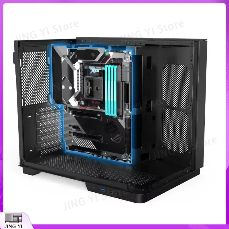 ATX Gaming PC Case Tempered Glass Side Panel Mid Tower Computer Chassis RGB Support Desktop Cabinet Gamer Housing