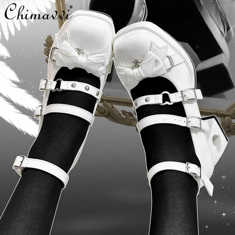 

Original Lolita Shoes Japanese Gothic Punk Y2k Asian Culture Hot Girl High Heels Sweet Girl Lady Mary Jane Shoes for Women