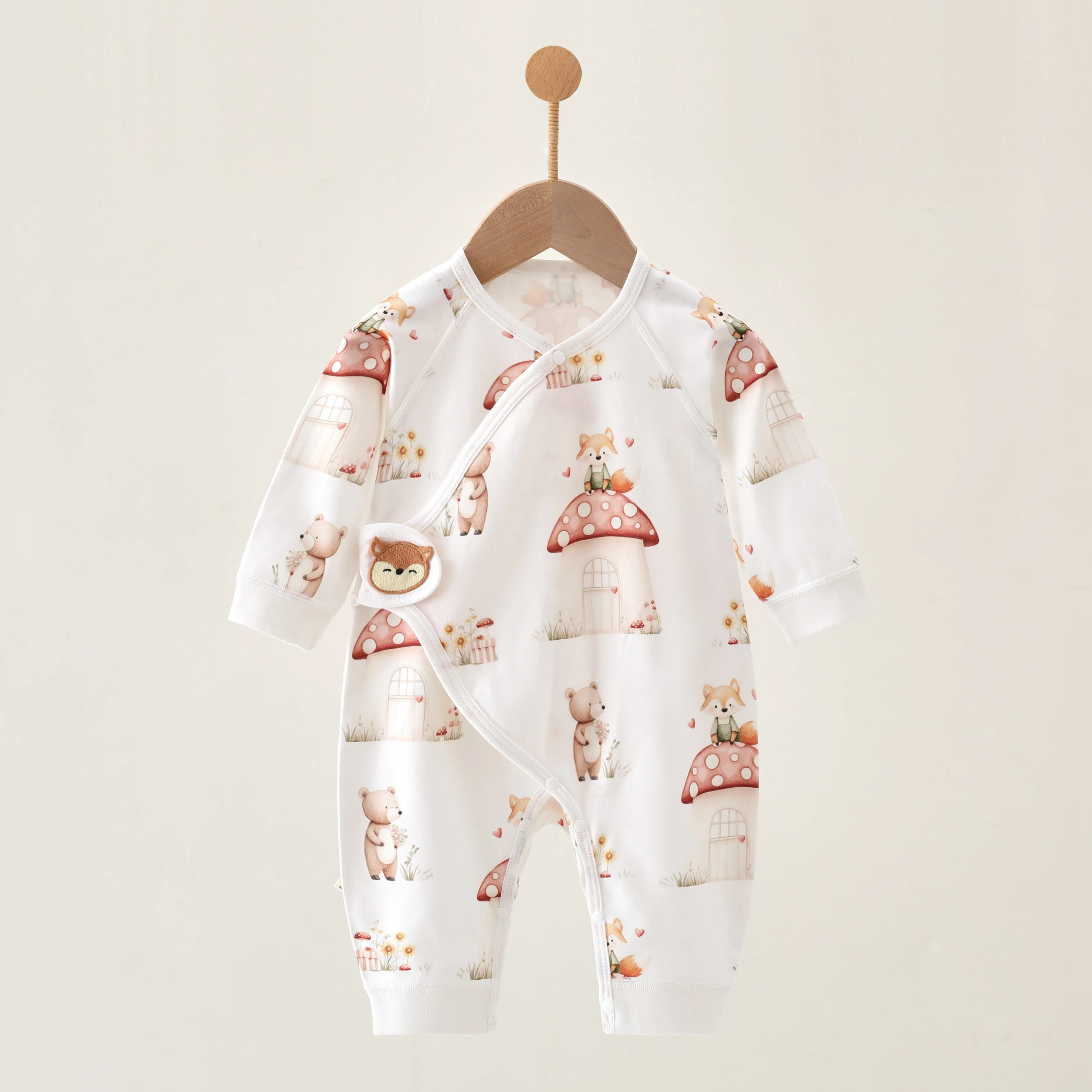 

Adorable Cartoon-Patterned Onesie for Newborns - Suitable for Both Boys And Girls, Soft Long Sleeves, Perfect for All Seasons, a