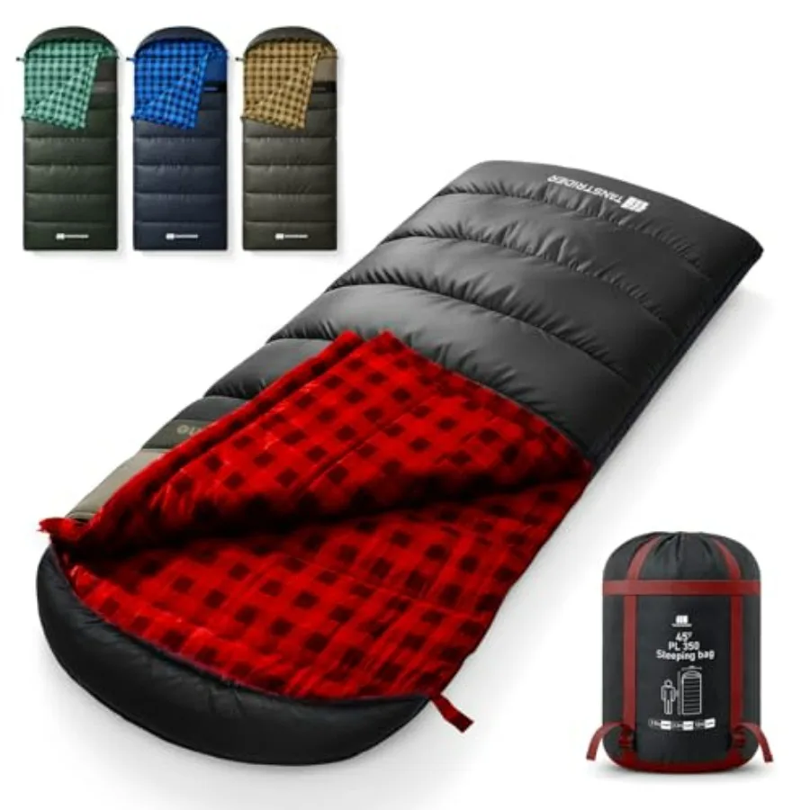 

Cotton Flannel XXL Cold Weather Sleeping Bags for Adults Big and Tall, 90x39 Inch 4 Season Camping Sleeping Bag, Waterproof Mac