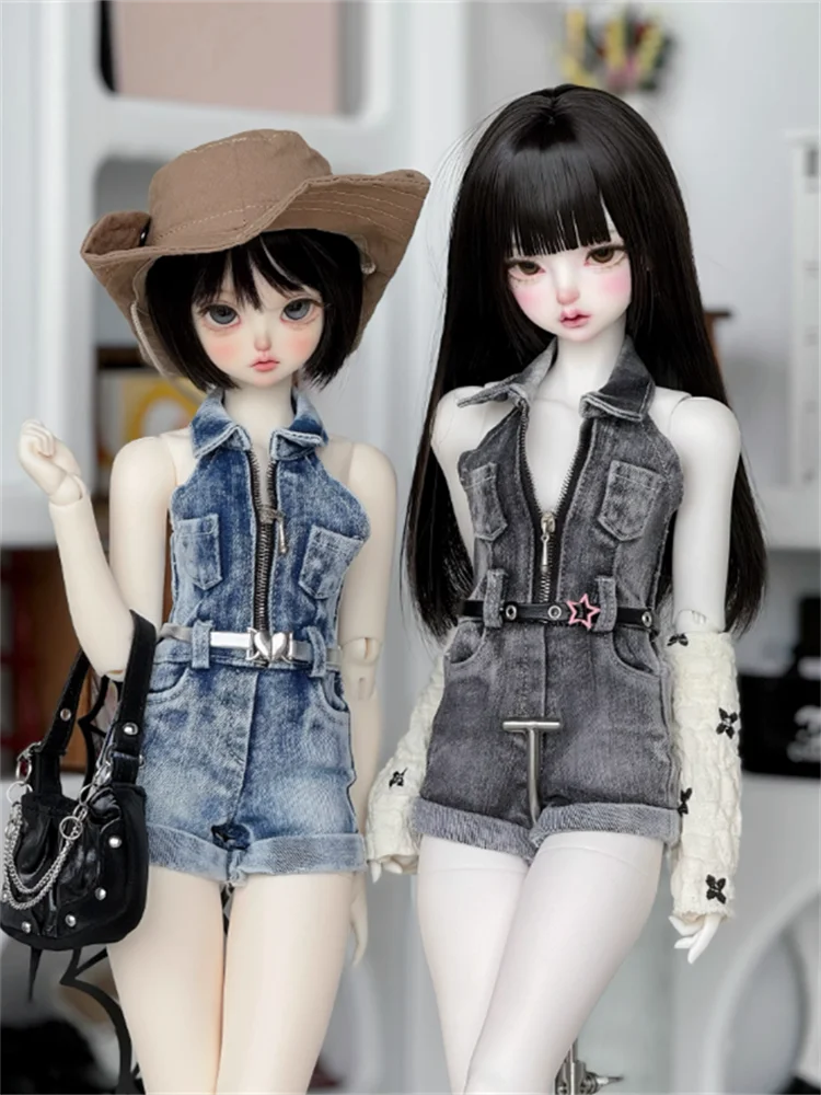 

1/4 MSD MDD Doll One-piece Denim Shorts For BJD Doll Clothing Accessories(No Doll)